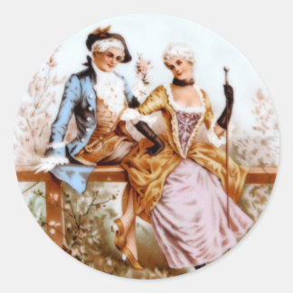 Eighteenth Century French Romance Classic Round Sticker