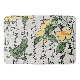 Eighteenth Century Japanese Botanical Frog Toad  Bath Mat