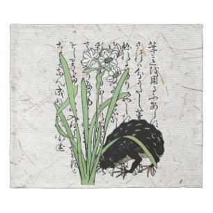 Eighteenth Century Japanese Botanical Frog Toad  Duvet Cover