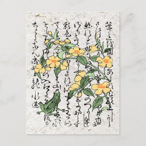 Eighteenth Century Japanese Botanical Frog Toad  Postcard