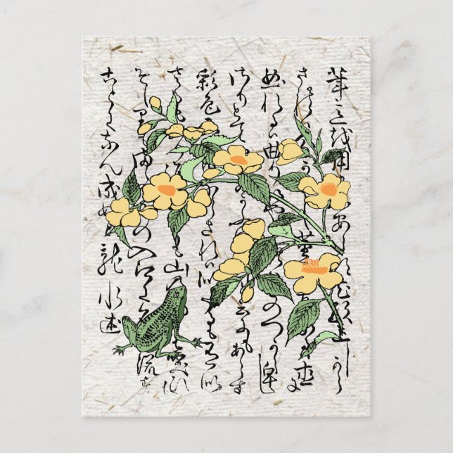 Eighteenth Century Japanese Botanical Frog Toad  Postcard (Front)
