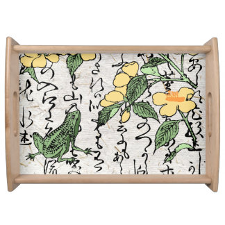 Eighteenth Century Japanese Botanical Frog Toad  Serving Tray