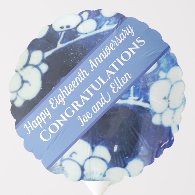 Eighteenth Wedding Anniversary  Balloon (Front)