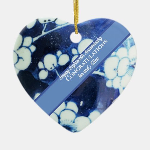 Eighteenth Wedding Anniversary Ceramic Ornament