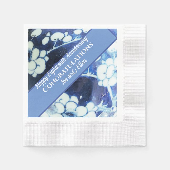 Eighteenth Wedding Anniversary  Napkins (Front)