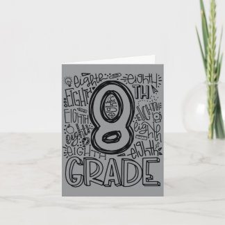 Eighth 8th Grade Typography Back To School Card