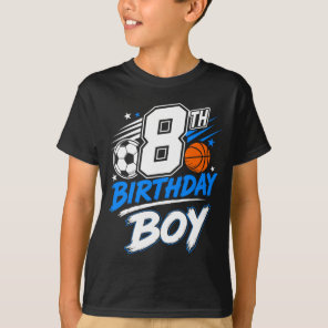 Eighth birthday boy athletic game sphere design T-Shirt