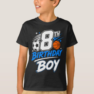 Eighth birthday boy athletic game sphere design T-Shirt