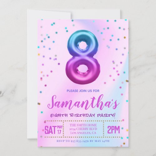 Eighth Birthday Party Invitation