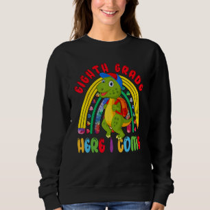 Eighth Grade Costume Rex Student Rainbow Back To S Sweatshirt
