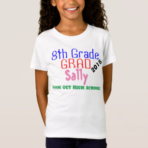 Eighth Grade Graduation Colorful NAME YEAR T-Shirt