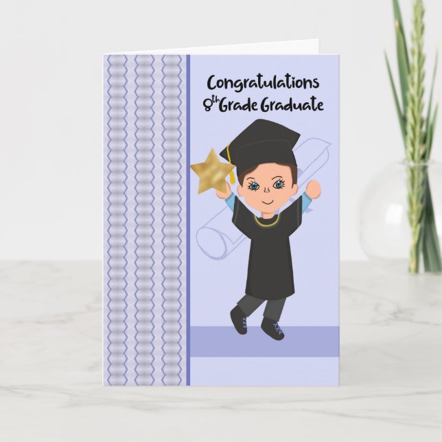 Eighth Grade Graduation for Boy with Star Card (Front)