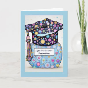 Eighth Grade Graduation Mostly Blue Card