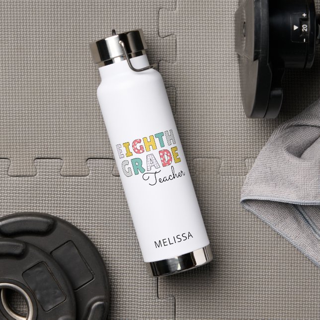 Eighth Grade Teacher Back to School Water Bottle (Gym (Rotated))
