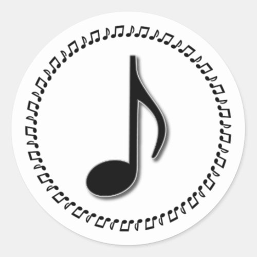 Eighth Note Music Design Classic Round Sticker