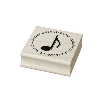 Eighth Note Music Design Rubber Stamp by warrior_woman at Zazzle