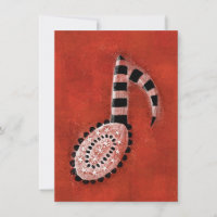 Eighth Note On Red Greeting Card - Music Theme