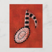 Eighth Note On Red Postcard - Music Theme