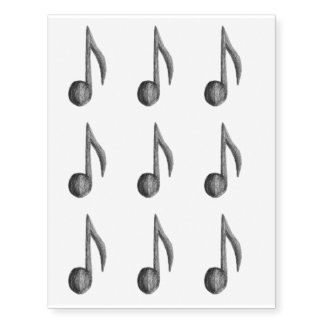 Eighth Note Temporary Tattoos