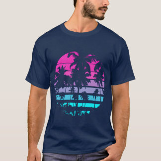 Eighties 80S 90S Beach Style With Palmrees friends T-Shirt