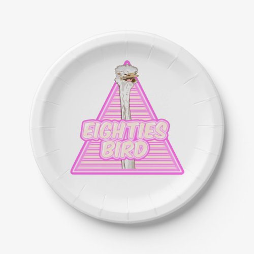 Eighties bird paper plates