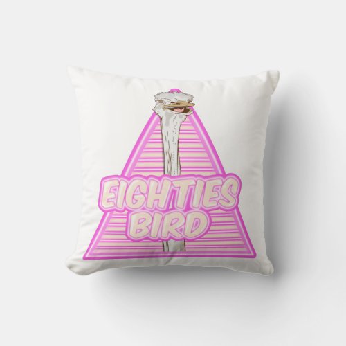 Eighties bird throw pillow