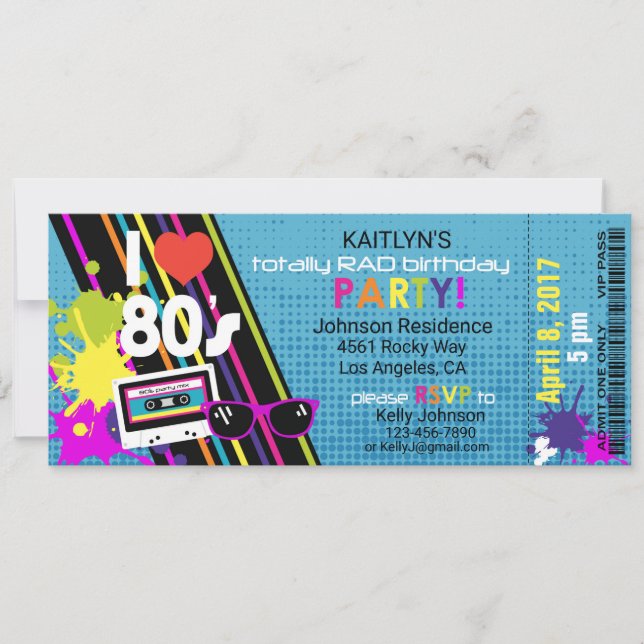 Eighties Birthday Invitation (Front)
