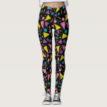 Eighties Black and Retro Leggings<br><div class="desc">Funny,  colorful birthday leggings and for cool,  radical,  bodacious,  tubular,  and awesome yoga and exercise fans. 1980s pattern makes a fun and retro theme for the millennial girl or woman.</div>