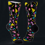 Eighties Black and Retro Socks<br><div class="desc">Funny,  colorful socks for cool,  radical,  bodacious,  tubular,  and awesome men and women. 1980s pattern makes a fun and retro theme for the millennial girl,  women or men.</div>
