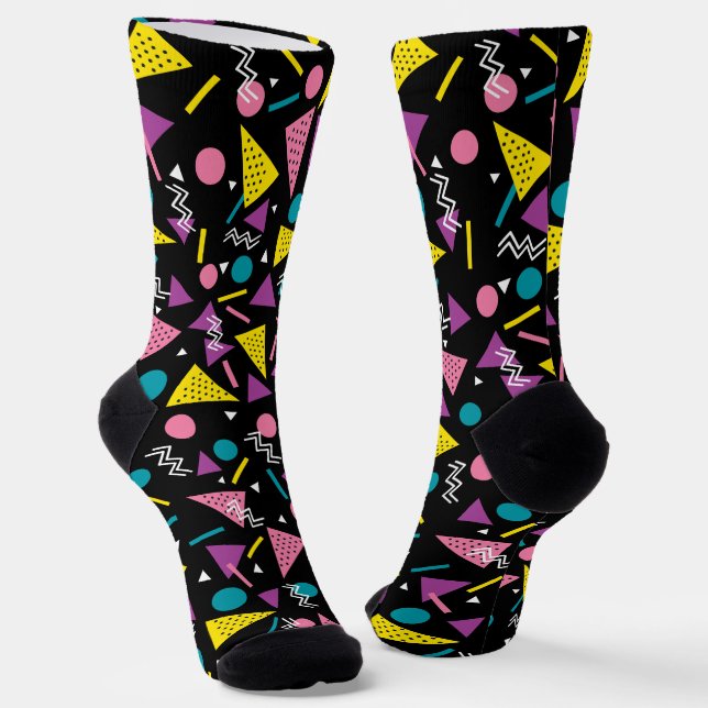 Eighties Black and Retro Socks (Angled)