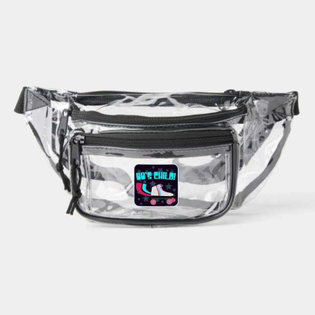 Eighties Child Fun Nostalgia Art Logo Clear Fanny Pack (Front)