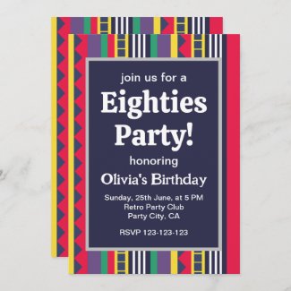 Eighties Colorful Stripes 80s Birthday Party