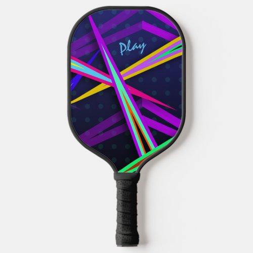 Eighties Fun Dark Vaporwave Style Design Pickleball Paddle