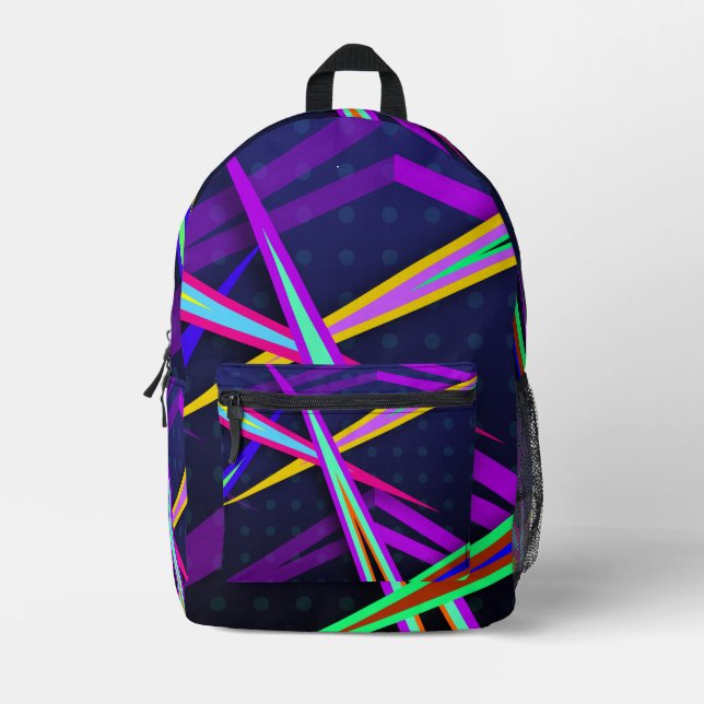 Eighties Fun Dark Vaporwave Style Design Printed Backpack (Front)