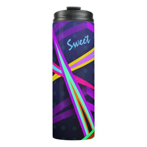 Eighties Fun Dark Vaporwave Style Design Thermal Tumbler