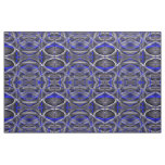 Eighties Groovy Royal Blue and Grey Arched Line Pa Fabric