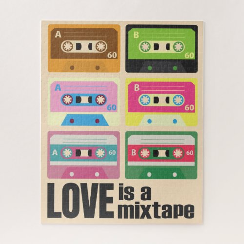 Eighties Love Is A Mixtape Cassette 80s Jigsaw Puzzle