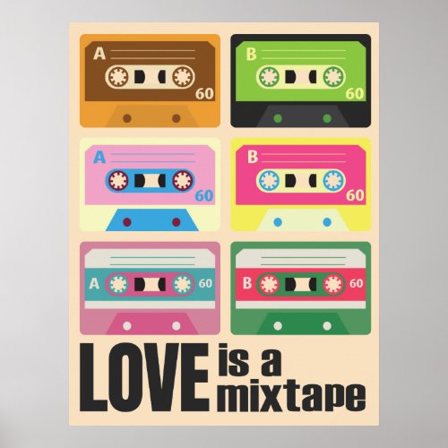 Eighties Love is a Mixtape Cassette 80s Poster