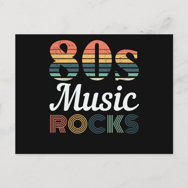 Eighties Music Rocks Cool 80s Retro Postcard (Front)