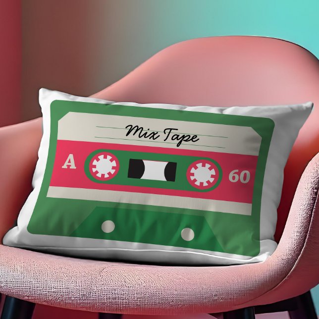 Eighties Novelty Cassette Tape Illustration Accent Pillow (Creator Uploaded)