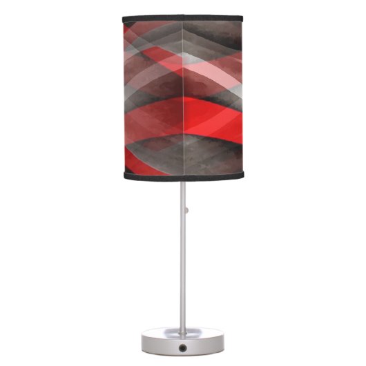 Eighties Red White and Grey Layered Curves Table Lamp (Back)