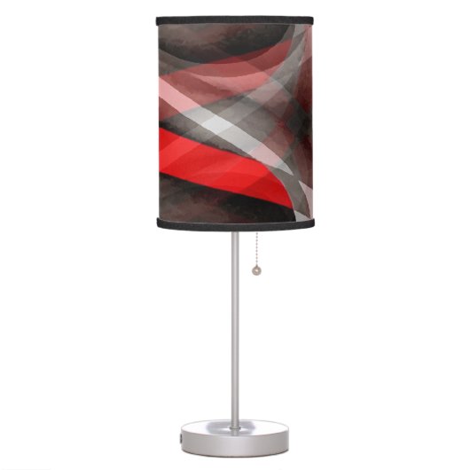 Eighties Red White and Grey Layered Curves Table Lamp (Left)