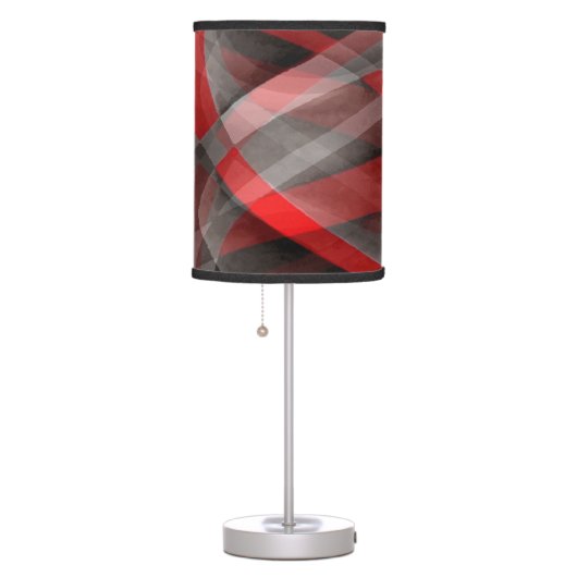 Eighties Red White and Grey Layered Curves Table Lamp (Right)