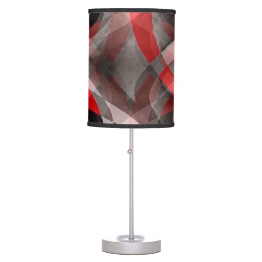 Eighties Red White and Grey Layered Curves Table Lamp (Front)
