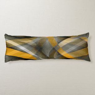 Eighties Retro Mustard Yellow and Grey Abstract Cu Body Pillow