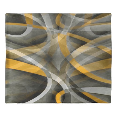 Eighties Retro Mustard Yellow and Grey Abstract Cu Duvet Cover