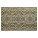 Eighties Retro Mustard Yellow and Grey Abstract Cu Fabric