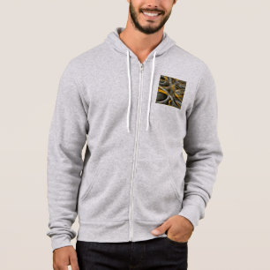 Eighties Retro Mustard Yellow and Grey Abstract Cu Hoodie