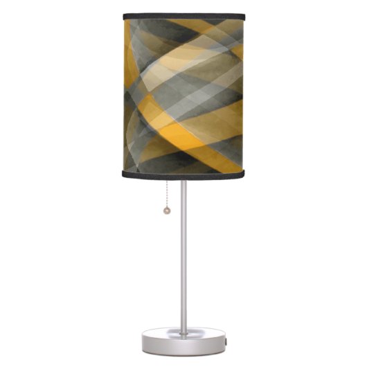 Eighties Retro Mustard Yellow and Grey Abstract Cu Table Lamp (Right)