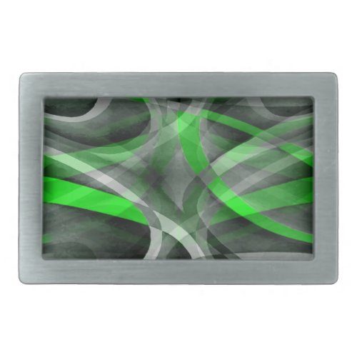 Eighties Retro Neon Green and Grey Curved Line Pat Belt Buckle